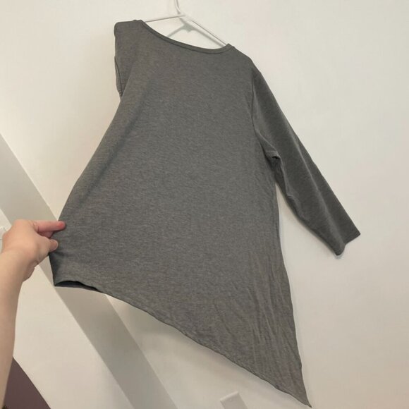 NEW NWT TORRID 3 Plus Size Asymmetrical Terry Active Sweatshirt Gray Long Sleeve - Picture 16 of 16